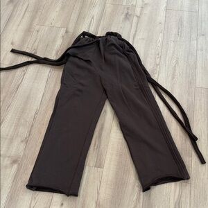 Bbx brand Brown Wide-Leg Pants with Tie Waist